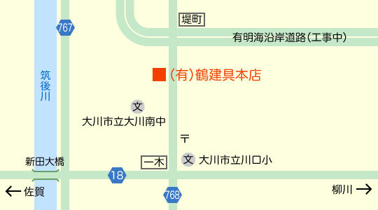 鶴建具本店 MAP
